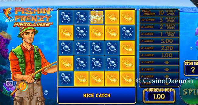Fishin' Frenzy Prize Lines