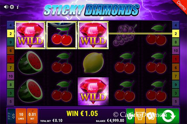 Gewinn bei Sticky Diamonds Slot
