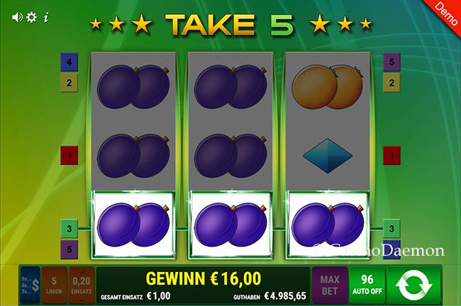 Gewinn bei Take 5 Slot