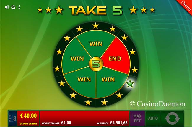 Win Repeater Bonus im Take 5 Slot