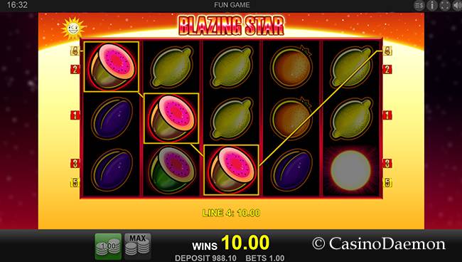 Gewinn bei Blazing Star Slot