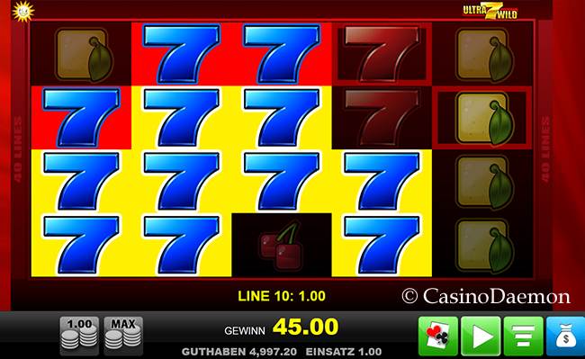 Gewinn bei Ultra 7 Wild Slot