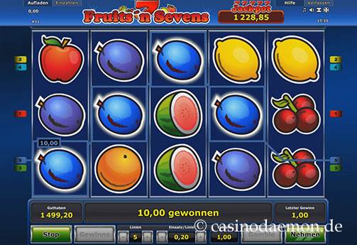 Gewinn bei Fruits'n Sevens Slot
