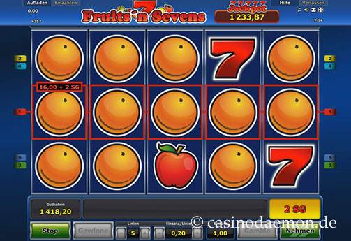Hoher Gewinn bei Fruits'n Sevens Slot