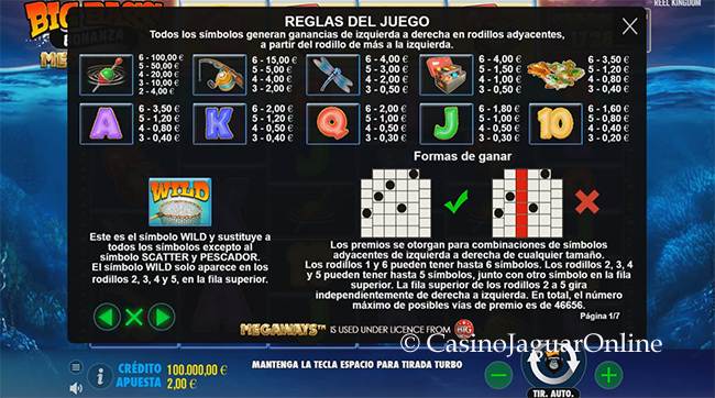 Premios en Big Bass Bonanza Megaways™