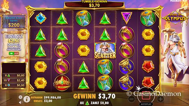 Gewinn bei Gates of Olympus Slot