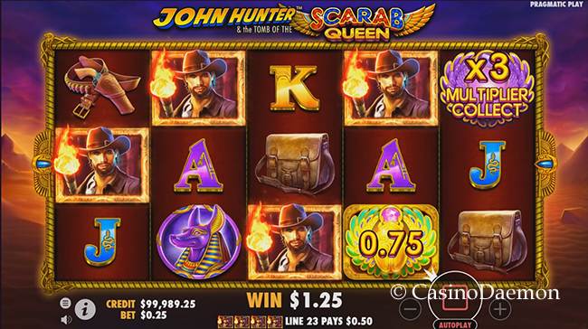 Win at John Hunter and the Tomb of the Scarab Queen