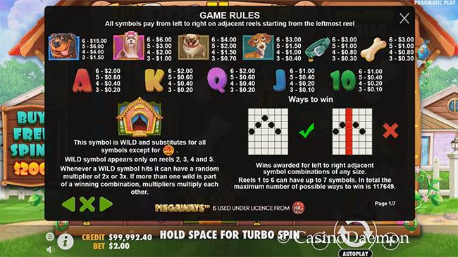 Auszahlungen bei The Dog House Megaways™ Slot
