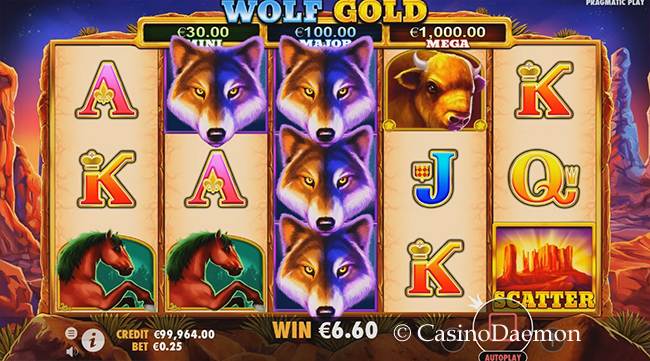 Wild Walze bei Wolf Gold Slot