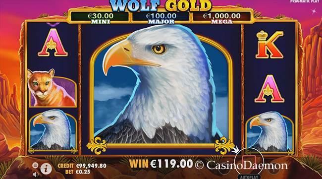 Hoher Gewinn bei Wolf Gold Slot